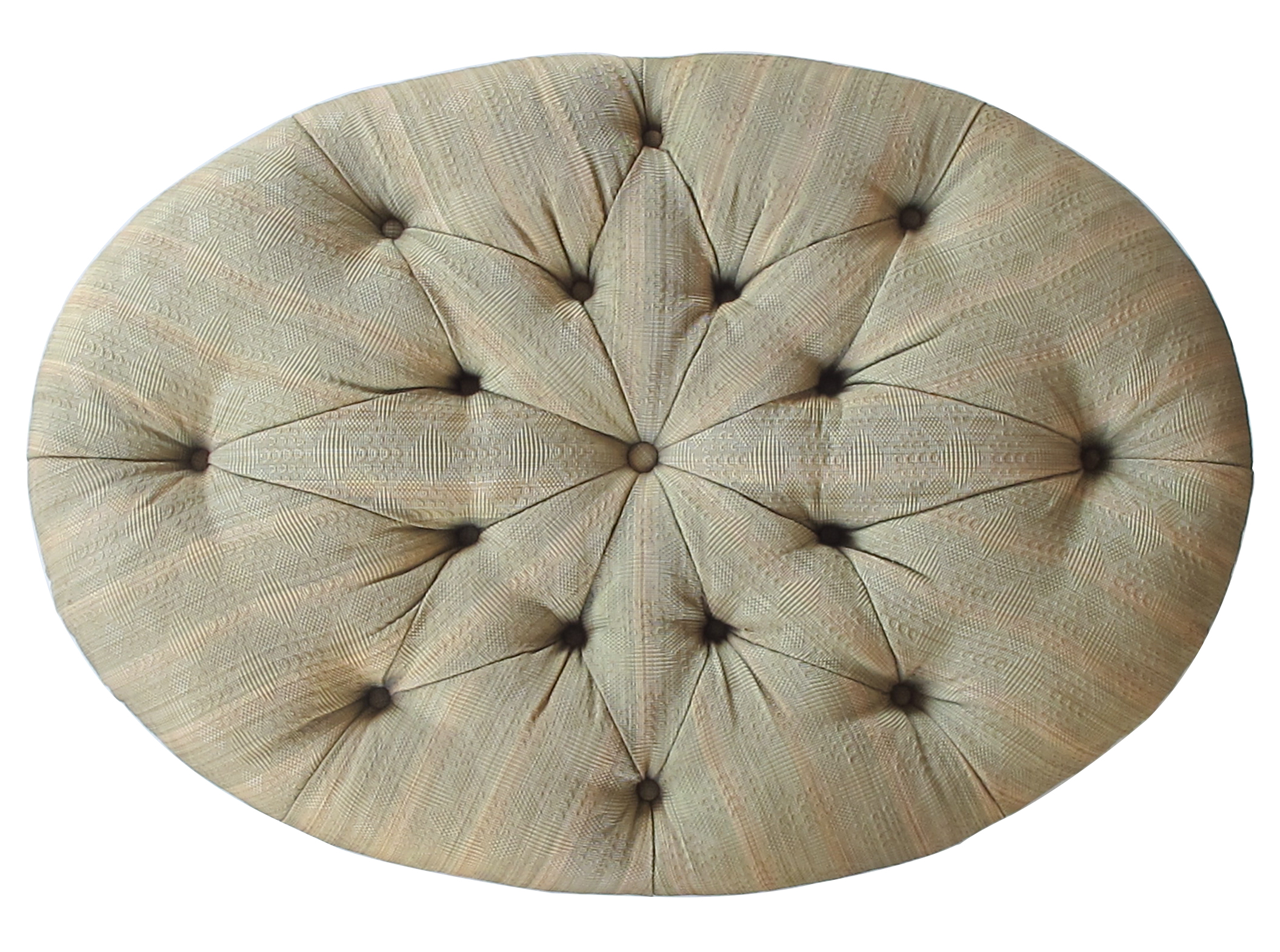 a handsome english late 19th century oval ottoman/stool with turned