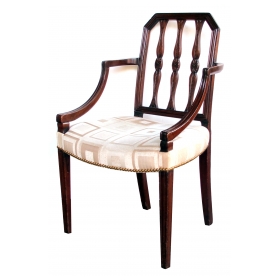 a handsome english george III Sheraton mahogany arm chair