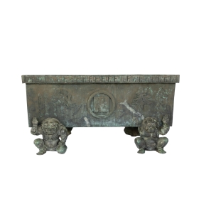Japanese Large Patinaed Bronze Censer