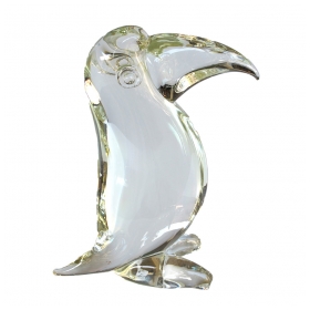 a delightful italian 1960's clear art-glass sculpture of a toucan