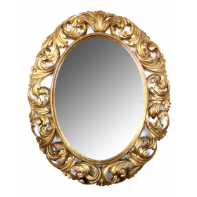 a well-carved italian baroque style oval gilt-wood mirror