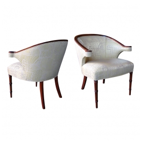 a shapely pair of english regency-inspired mahogany salon Chairss