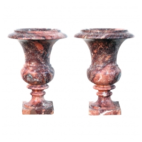 an elegant pair of french campagna urns of opera-fantastico marble