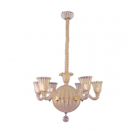 a good quality mid-century murano 6-light spheroid chandelier by Dino Martens (1894-1970)