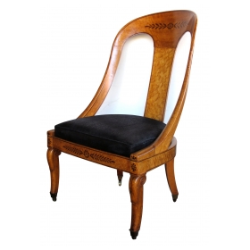 a handsome french charles x burl-birch spoon-back chair