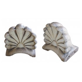 an impressive pair of american neoclassical style pottery architectural anthemions