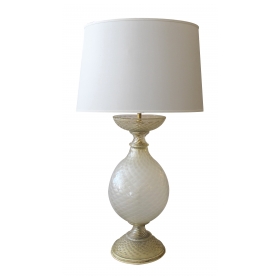 stunningly large murano barovier & toso mid-century gold aventurine lamp for marbro lamp co. 