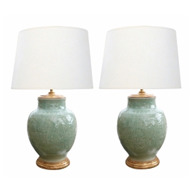 chinese celadon lamps epoca