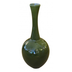 a monumental and impressive american 1960's 41" high olive-green glazed bottle-form floor vase/urn