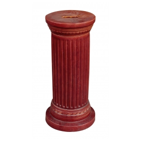 a handsome english burmantofts 19th century iron-red glazed fluted column pedestal; stamped 'Burmantofts Faience, England'