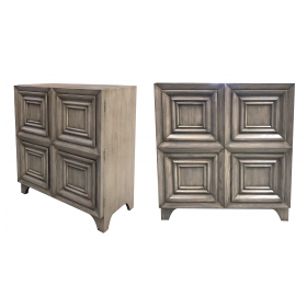 Cabinets Epoca Handsome Pair Of American Mid Century Solid Gray Cerused Oak Dressing Cabinets With Coffered