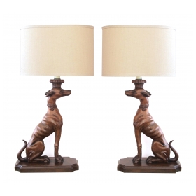 Carved Greyhound Lamps Epoca