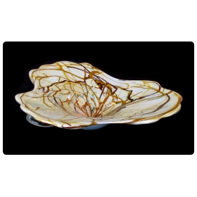 a large and impressive murano 1960's amorphic-shaped bowl with encased swirl decoration