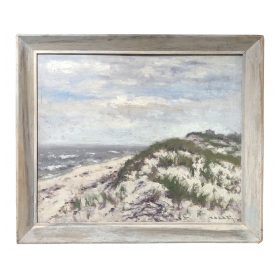 oil on board: Impressionist Seascape Painting signed 'Hugo Melville Fisher'