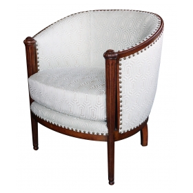 French Art Deco Barrel-back Chair, Circa 1930 at epoca in San Francisco