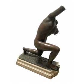A Well-executed French Bronze Figure of a Male Nude Athlete