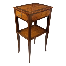 French 19th Century Mixed-Wood Transition Style Single-Drawer Side Table