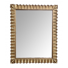 Hollywood Regency Giltwood Mirror with Undulating Ruffled Frame