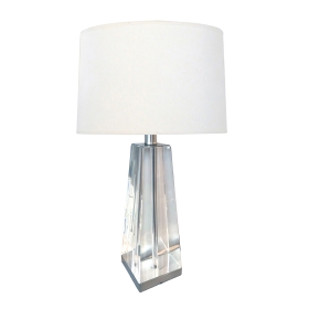 A Solid Crystal Obelisk-form Table Lamp 