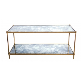 Good Quality 1960's Maison Jansen Gilt-Bronze and Mirrored 2-Tier Coffee Table