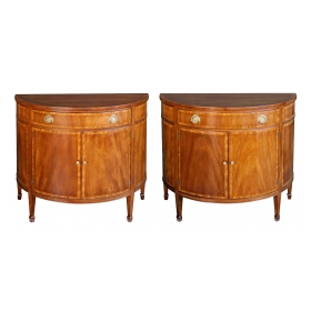 Shapely Pair of English Edwardian Mahogany Cabinets