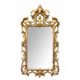 English Chippendale Style Carved Giltwood Mirror in the Chinese Taste