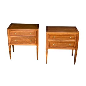 Pair of John Stuart 1960's Cherrywood 2-drawer Bedside Chests