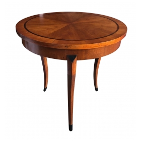 Elegant Biedermeier Style Cherrywood Circular Side Table