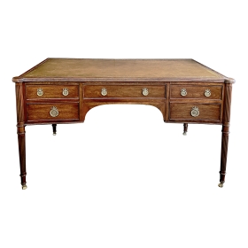 An English George III Style Mahogany Concave Writing Desk