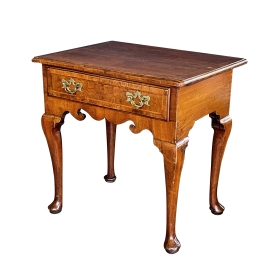 English George II Walnut Single-drawer Lowboy