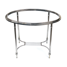 A Stylish French Art Deco Nickel-plated Oval Side/Coffee Table in the Style of Maison Jansen