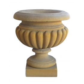  Large-scaled French Neoclassical Style Carved Limestone Lobed Urns (3 Available)
