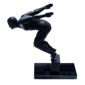 An Expressive Bronze Sculpture of a Diver