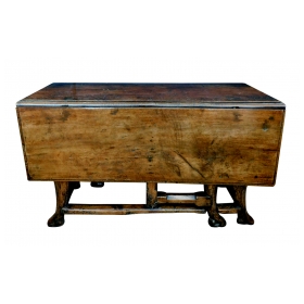 Provincial Portuguese Hardwood Swing-Leg Table 