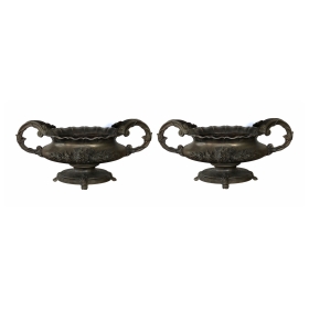 Fanciful Pair of French Art Nouveau Iron Planters/Jardini­ères