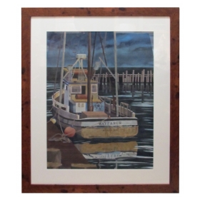 Watercolor on Paper  'Wayfarer, Noyo Harbor, California by Michael Dunlavey