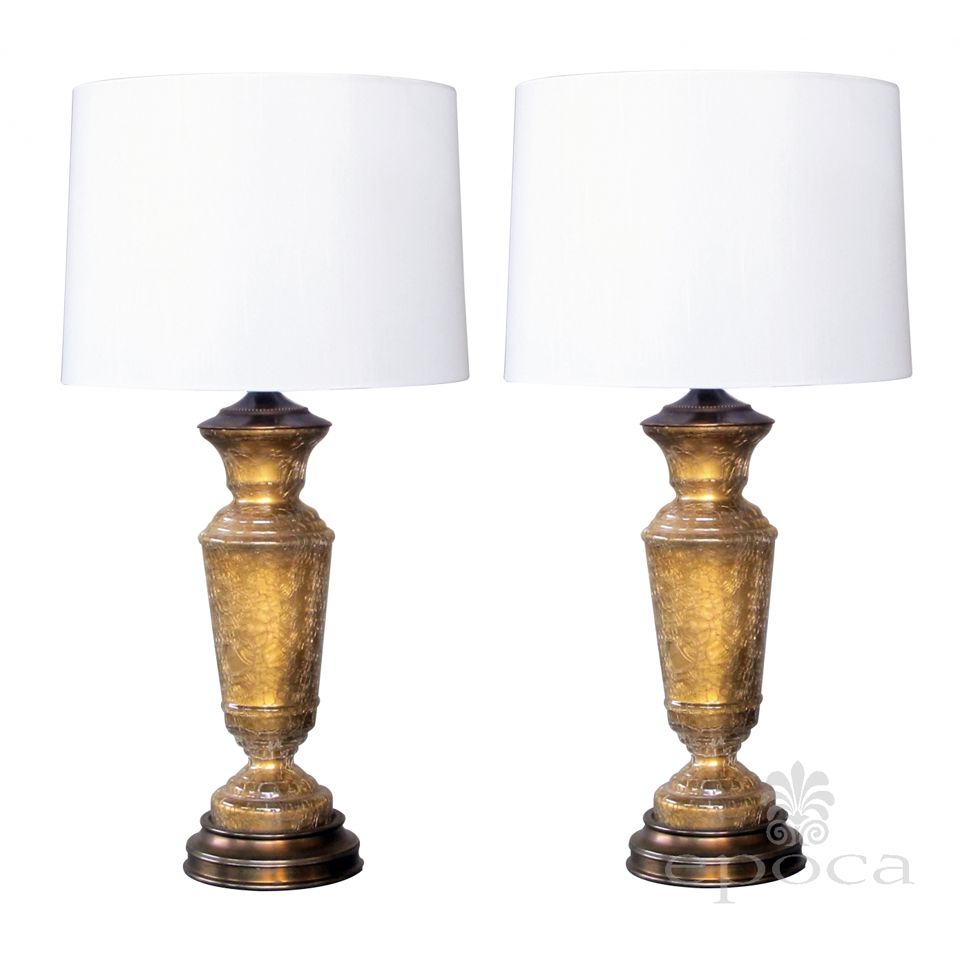 An Elegant Pair Of American 1960 S Baer Form Le Glass Lamps A Stylish Pair Of American 1960 S Baer Form Gold Le Glass Lamps Signed