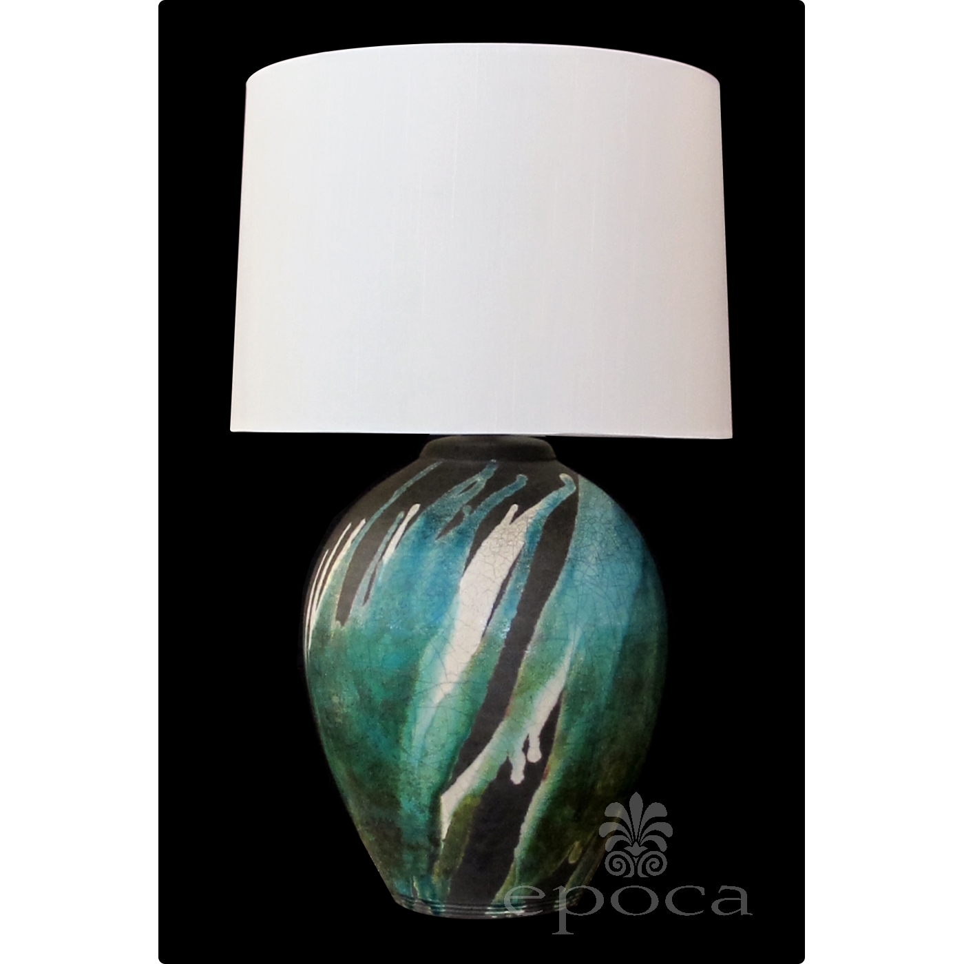 A Good American 1970 S Raku Glazed Ovoid Form Lamp Epoca Antiques A Good American 1970 S Raku Glazed Ovoid Form Lamp