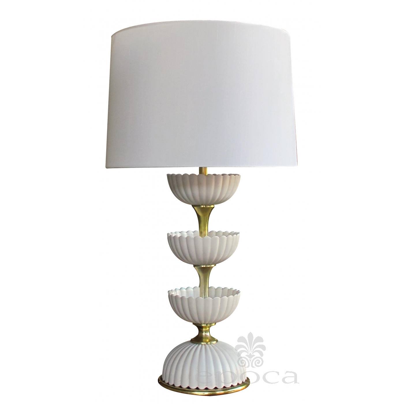 A Chic American Mid Century Ceramic Lotus Lamp By Gerald Thurston Chic American Mid Century Ceramic Lotus Lamp By Gerald Thurston For Lightolier