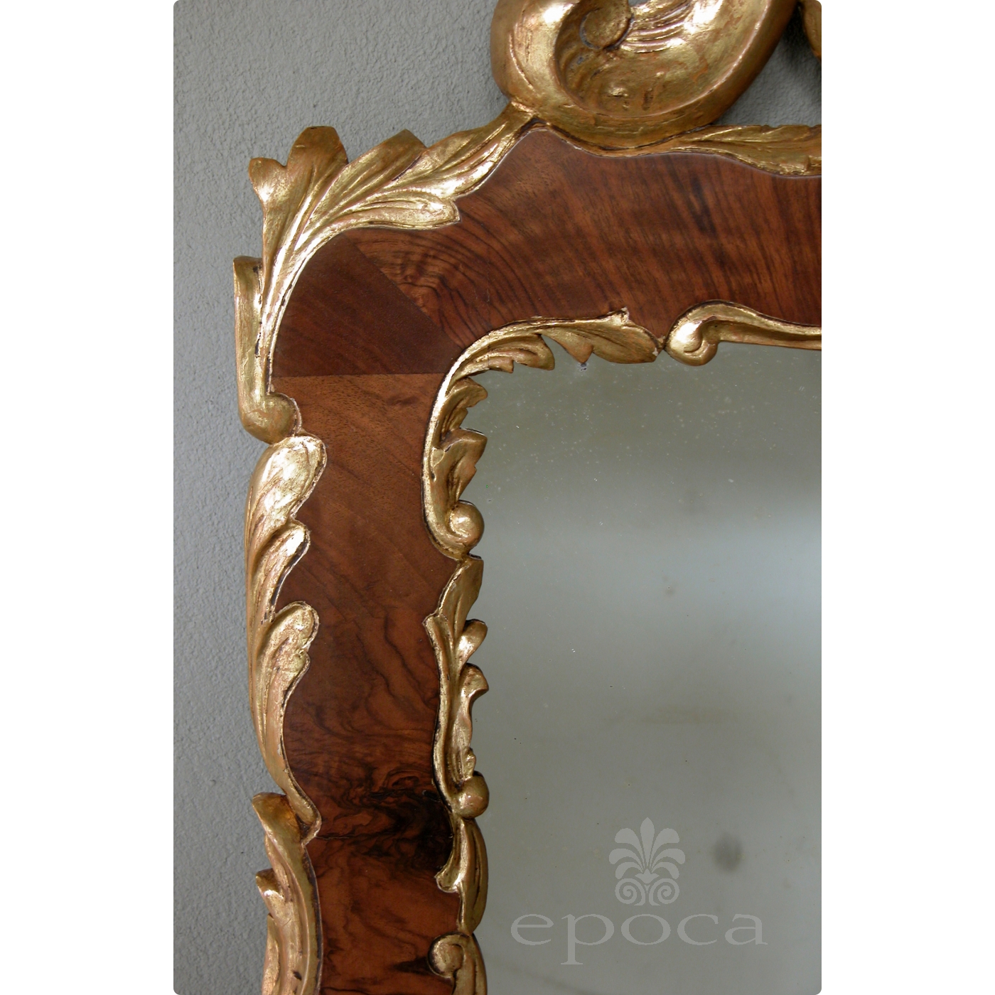 A Curvaceous Danish Rococo Style Burl Walnut And Carved Giltwood