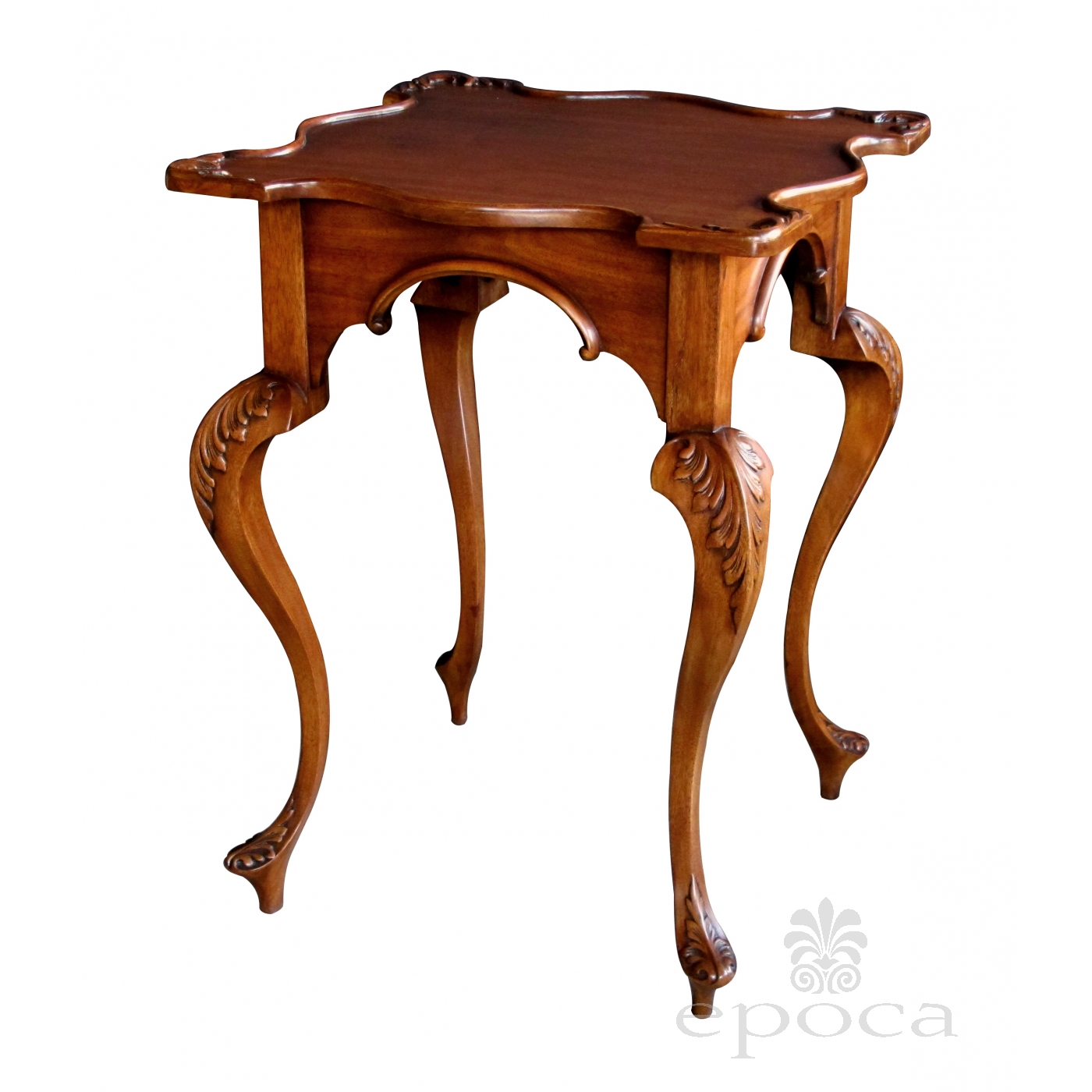 a graceful english george II style carved mahogany side table with
