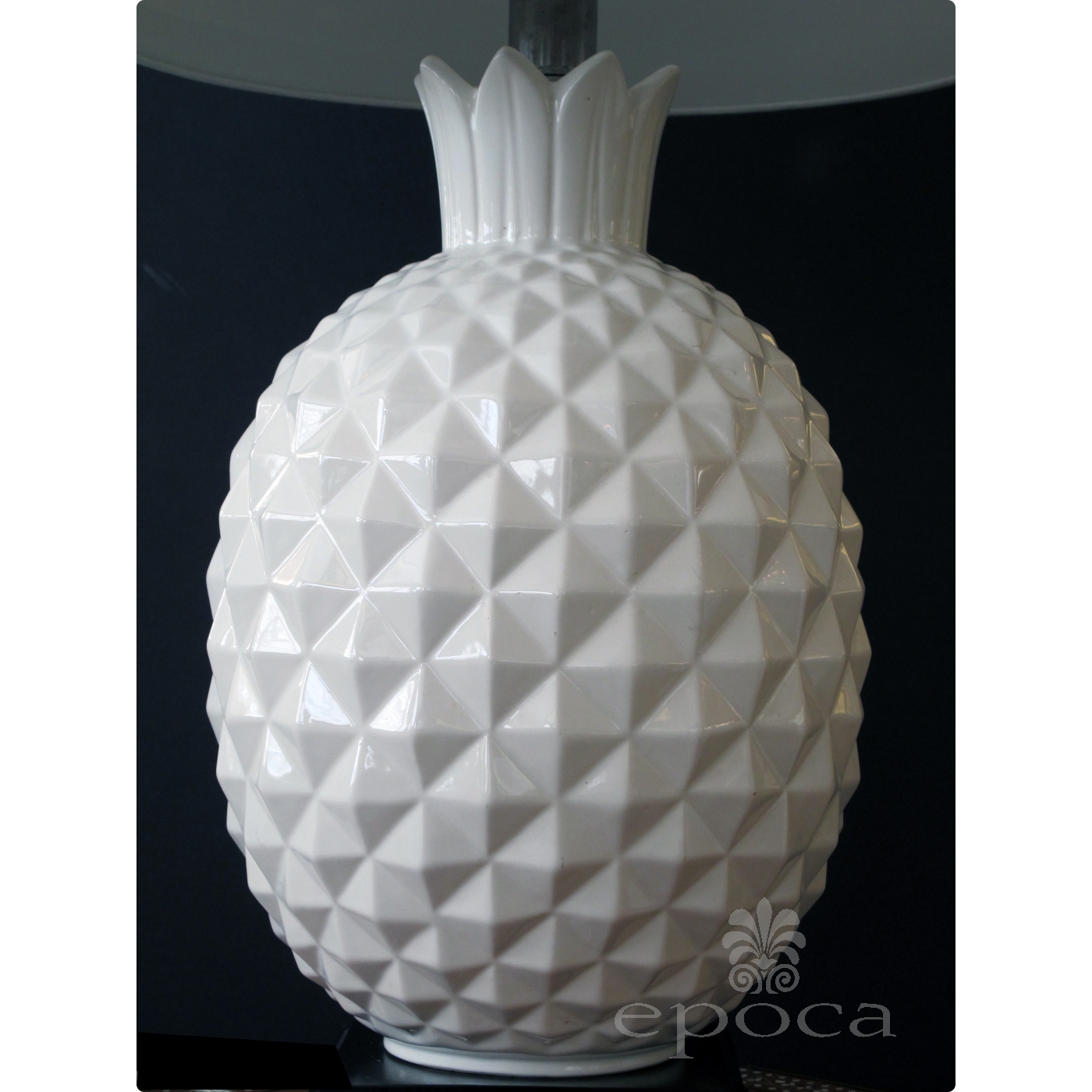 A Robust And Large Scaled Pair Of Italian 1960 S White Ceramic Lamps A Robust And Large Scaled Pair Of Italian 1960 S White Ceramic Pineapple Form