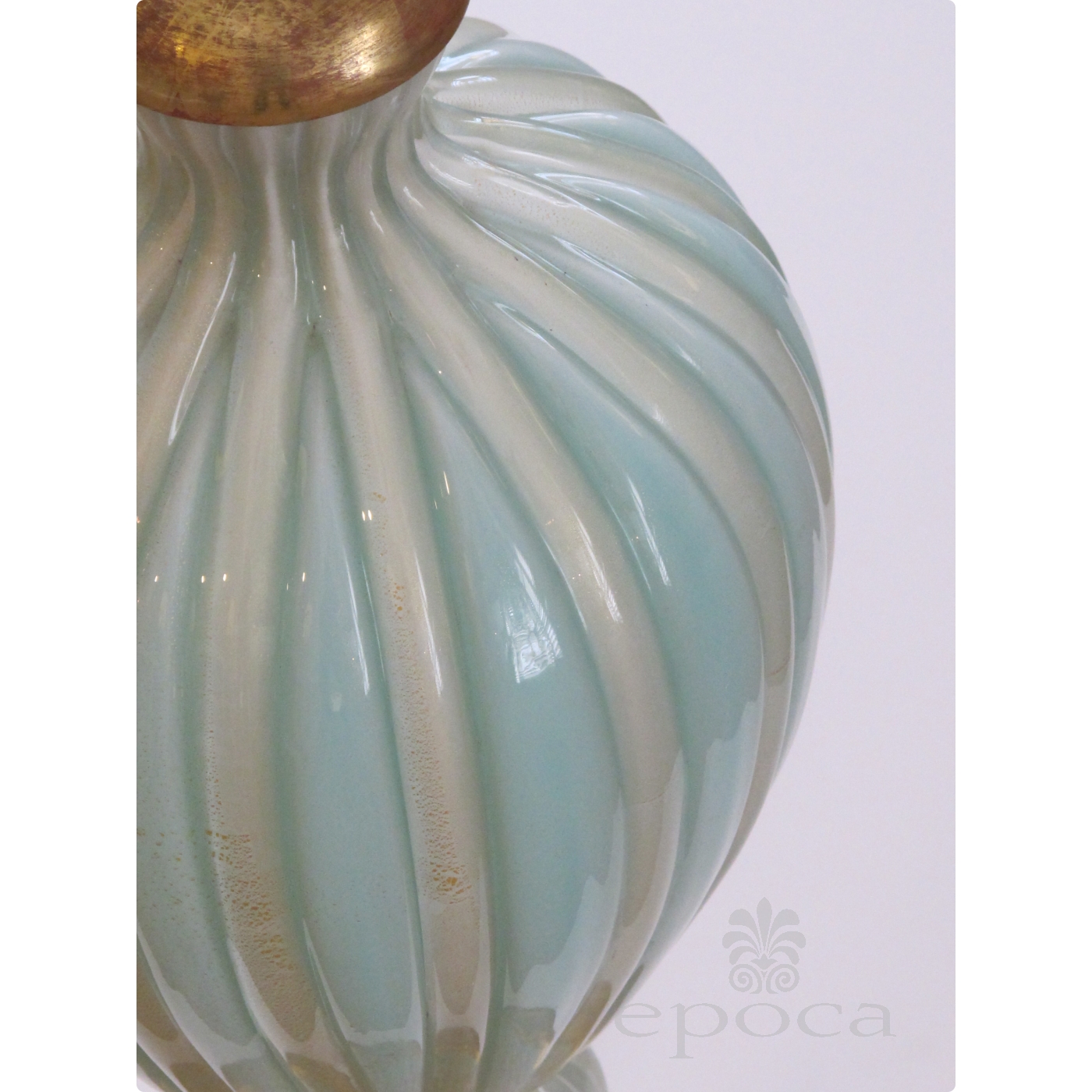 A Large And Good Quality Murano 1950 S Barovier Toso Seafoam Green Lamp Large And Good Quality Murano 1950 S Barovier Toso Seafoam Green
