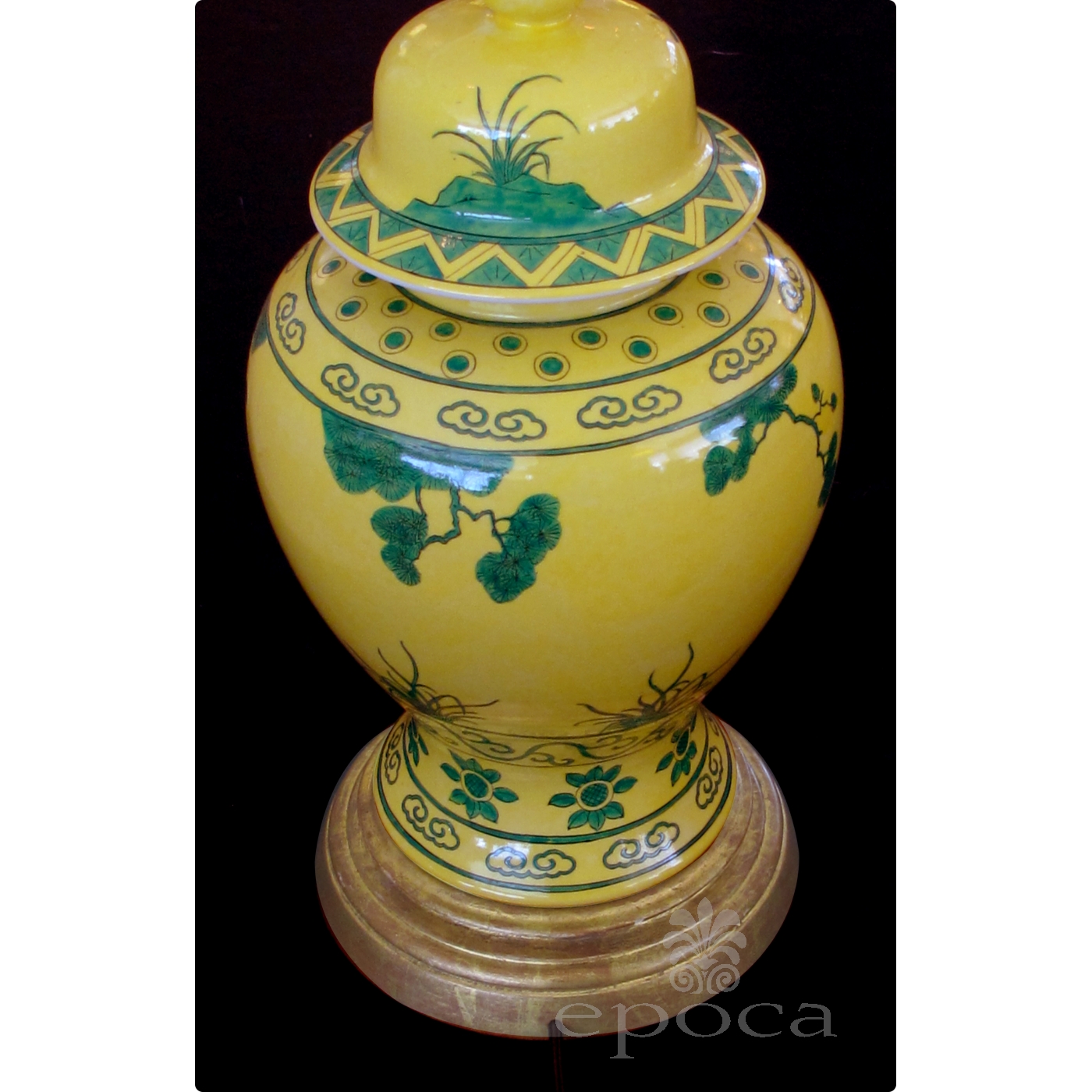 a stunning and richlycolored pair of midcentury chinese canary yellow ginger jars with dark
