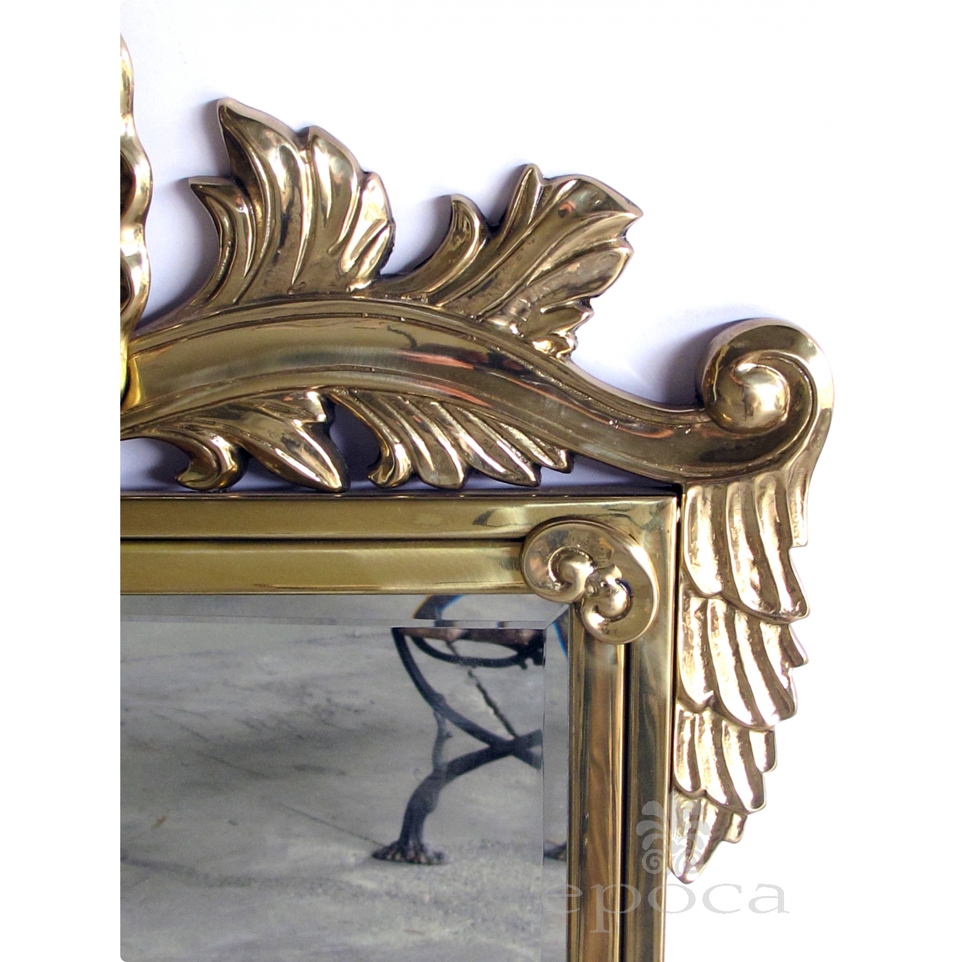 A Good Quality Italian Hollywood Regency Solid Brass Mirror With