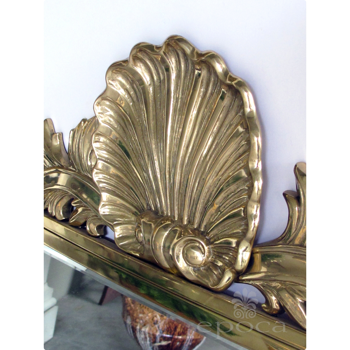 A Good Quality Italian Hollywood Regency Solid Brass Mirror With