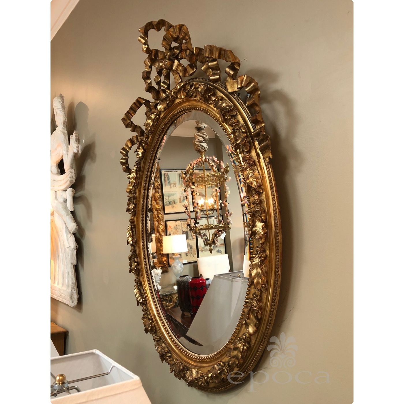 19th C Louis Philippe Mirror with Small Crest