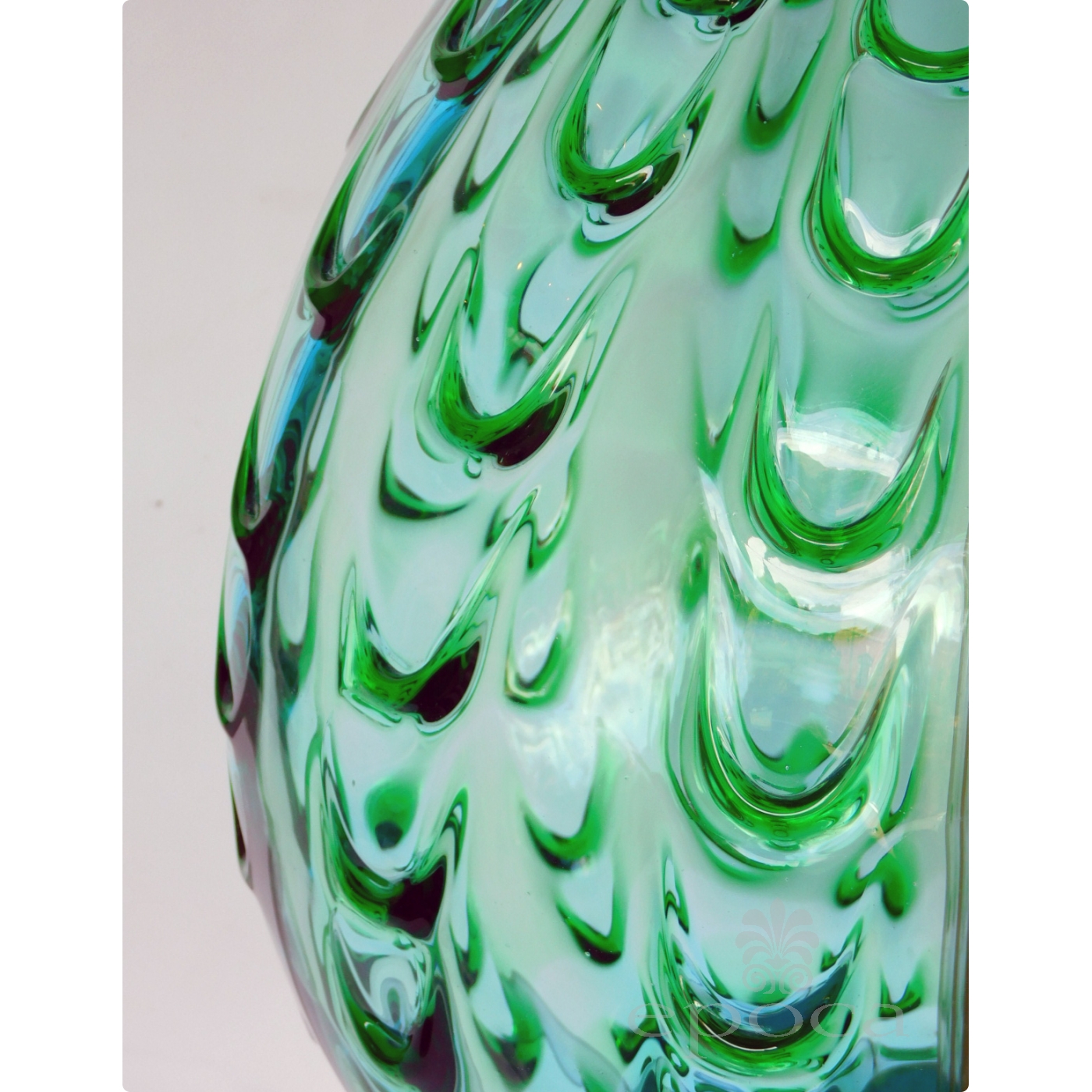 Large Murano 1950's Waterfall Drip Art Glass Lamp epoca