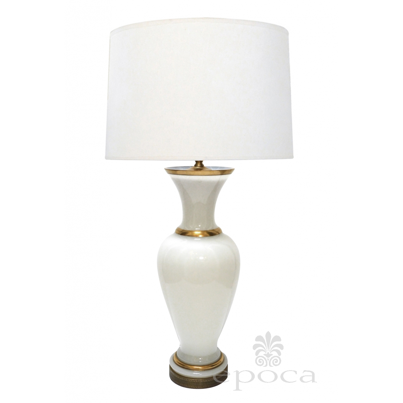 Vallen genie verwijzen A Large French 1960's White Opaline Glass Lamp with Gilt Highlights epoca  antiques & 20th century furnishings san francisco