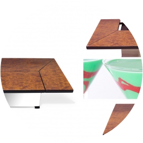 70's mad mod fun holiday entertaining- epoca metamorphic bar table and grasshoppers 